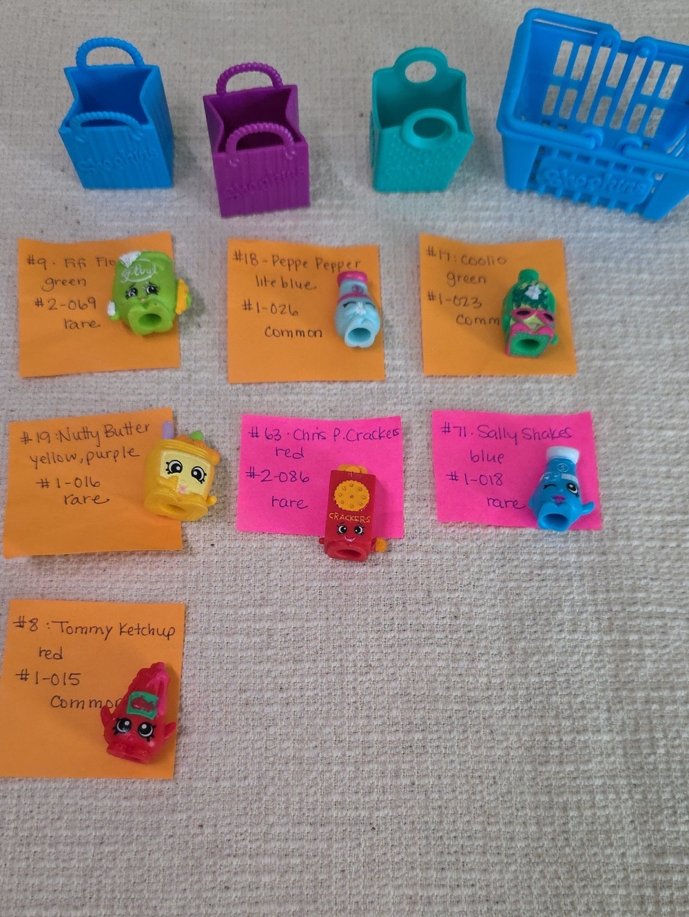 Shopkins Food Pantry Lot of 7 w Cart & Baskets 4 Rare Season 1 & 2